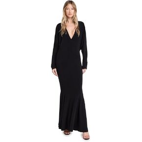 Norma Kamali Women's Dolman V Neck Fishtail Gown