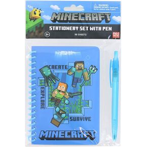 Innovative Designs Minecraft Spiral Notebook with Pen | 50 Sheets
