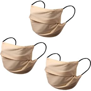 Touchstone Indian Heritage Fabric filter pocket nose bridge double layer cotton face mask reusable washable for men, women (Pack of 3). Red Mustrad White