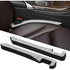 2 Pack Sparkly Diamond Car Seat Gap Filler Universal Gap Filler for Car SUV and Truck Fit Between Seats and Console Stop Things from Dropping (White) in Saudi Arabia