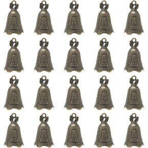 Honbay 20PCS Small Vintage Jingle Bells Mini Bronze Buddhist Bells Feng Shui Bells for DIY Wind Chimes Doorbell Keychain Dog Collar Jewelry Crafts or Christmas Decoration
