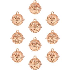 VOSAREA 10pcs Vintage Jingle Bells Christmas Brass Jingle Bells Electroplated Hollow Xmas Bells Pet Dog Collar Bells for Christmas Tree Crafts Decoration DIY Bells Pet Dog Cat (Golden)