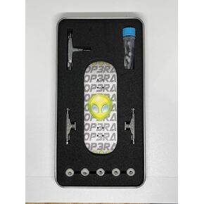 Op3ra Pro Fingerboard Complete-34 * 96mm Maple Wood Deck,UV Printing Graphic-Solid Single Axles Pro Trucks & 5 Urethane Bearing Wheels,-Replace Bushings-The Alien A51