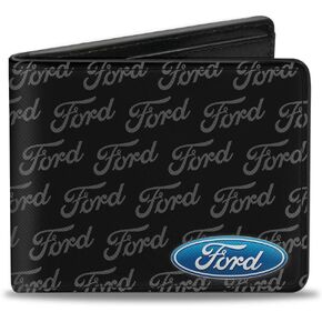 Ford Wallet, Bifold, Ford Oval Corner Text, Vegan Leather
