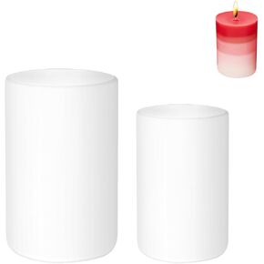 2 Sizes Silicone Molds for Candle Making, 2.9 in & 2 in Cylinder Candle Molds for DIY Candle Making Polymer Clay Craft Plaster, Soap