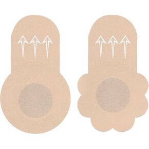 40 Pieces Disposable Pasties Nipple Covers with Lift, Invisible Nipple Petals Beige