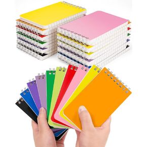 Mini Spiral Notebooks Bulk 3x5 Inch Memo Pads, 30 Packs Small Notepad Top Bound, 10 Vibrant Colored, 60 Sheets/120 Pages Pocket Notepads for Home, School, College, Office, Work, Travel