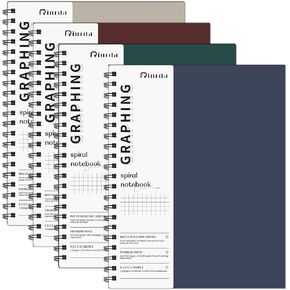 Graph Paper Notebook Spiral Notebook 8.5" x 11"-4 Pack Grid Paper Notebook Graph notebook Engineering notebook 120 Pages 100 GSM Thick Graphing Paper Notebook Hardcover Journal for School (GRAPH, Mult-color)