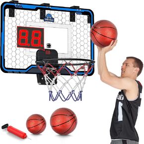 HopeRock Large Indoor Basketball Hoop for Kids Teens Adults, 24 X 16 Inch Over The Door Basketball Hoops with Electronic Scoreboard, Basketball Toys Birthday Gifts for Boys Girls