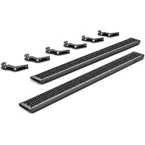N-Fab Growler Steps for Silverado/Sierra | Cab Length, Rust-Proof Aluminum, Textured Black | GFC19QC-TX | Fits 2019-2024 Chevrolet Silverado/GMC Sierra 1500, 20-2021 2500 / 3500 Double Cab