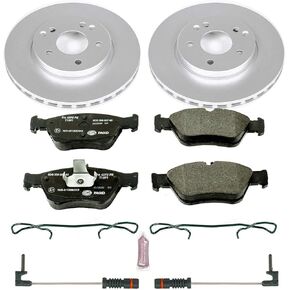 Power Stop ESK3047 Front Euro-Stop Brake Kit Mercedes and 2 Front Sensor Wires For Mercedes-Benz C230, Mercedes-Benz C280, Mercedes-Benz E300, Mercedes-Benz SLK230 [Model Specific]