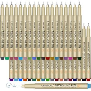 01 Micro Pen, Fine Point Pen with 36 Colors, Waterproof Archival Ink, 0.25mm Fineliner Ink Pens for Artist Illustration, Sketching, Anime, Manga, Technical Drawing and Scrapbooking
