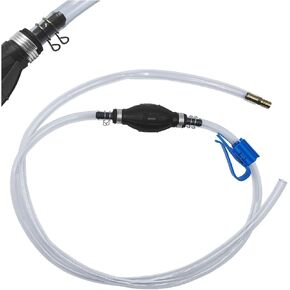 Gasoline Siphon Hose Pump, Manual Fuel Transfer Pump, High Flow Gas Oil Fuel Transfer Siphon Pump, Hand Fuel Pump with 2 PVC Siphon Hoses for Water Gasoline Oil Petrol Diesel (Black)