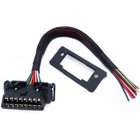 JUTA OBD2 J1962 Female to Open Pigtail Cable Bracket 16PIN OBDII Port Replacement Cable - [1ft/30cm]