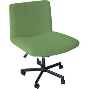 Armless Office Chair Cover Criss Cross Chair Cover Slipcover Protectors Stretch Knitted Jacquard Chair Covers Wide Seat Chair Cover Computer Desk Vanity Accent Chair Covers Pink