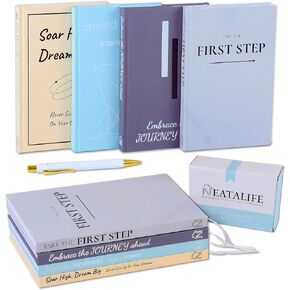 Set of 4 Decorative Books for Home Decor with Pen - Fake Books for Decoration - Premium Decor - Living Room Decor Aesthetic Bookshelf Decor Books - Designer Coffee Table Books Hardcover