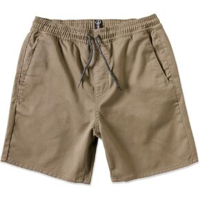 Volcom Boys' Frickin Elastic Waist 15" Chino Short, Khaki 1, Medium