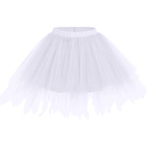ODASDO Tutus for Women Elastic Waist Ballet Bubble Dance Tutu Tulle Skirts Halloween Cosplay Festival Party Underskirts