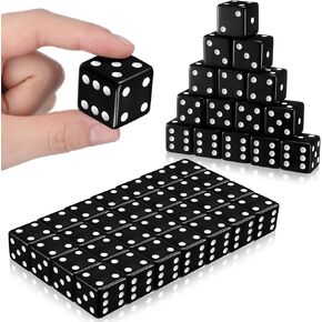 Poen 30 Pcs 25mm Large Opaque Jumbo Dice 6 Sided Opaque Dice Acrylic Jumbo Dice Bulk D6 Dice for Teaching, Board Games, Dices Game, Parties(Black)