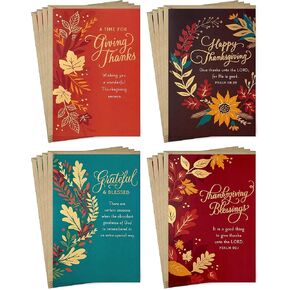 DaySpring Religious Thanksgiving Cards Assortment (16 Assorted Cards with Envelopes)