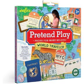 eeBoo: World Traveler Pretend and Role Play Set, Make-Believe Props for an Adventure Around The World or Just The Neighborhood, Promotes Creativity and Imagination, for Ages 3 and up