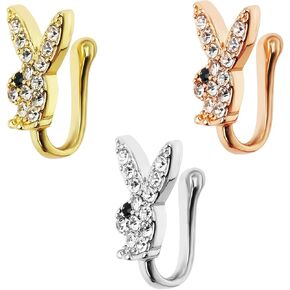 حلقة الأنف غير المثقوبة من Playboi Bunny Nose Ring مجوهرات ثقب وهمية