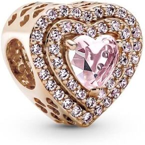 Pandora Sparkling Leveled Heart Charm Bracelet Charm Moments Bracelets - Stunning Women's Jewelry - Gift for Women - Made Rose & Cubic Zirconia