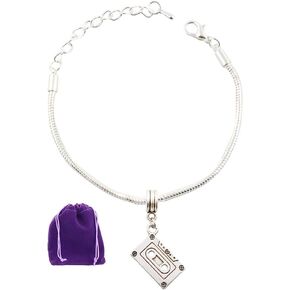 Emerald Park Jewelry Cassette Tape Snake Chain Charm Bracelet