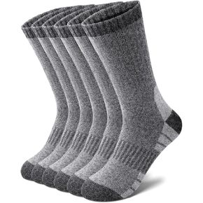 Merino Wool Hiking Socks for Men, Warm Thermal Crew Socks W/Cushion Moisture Wicking for Trekking Work Outdoor, 3 Pairs