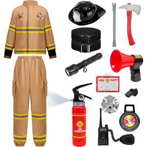 Spooktacular Creations Halloween Firefighter Costume for Kids, Boys Fireman Costume Set, Firefighter Accessories for Cosplay