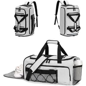 CLUCI Gym Bag for Men & Women, 35L Sports Duffle Bag for Travel,4 in 1 Weekender Bag,Overnight Backpack with Shoe Compartment,Carry on Duffel Bag for Airplane