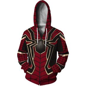 Plustrong Unisex 3D Print Zip Up Hoodie Pullover Hooded Sweashirt Jacket with Pockets