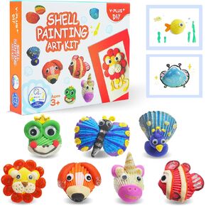 YPLUS Shell Painting Kits for Kids, 50 Pcs Art Craft Activity Toys for Kids Ages 4-6 3-6 4-8, Creativity Gift for Girls Boys, Seashell DIY Set