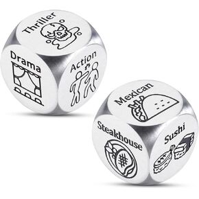 Stocking Stuffers for Men Women, White Elephant Gifts for Adults, Movie Night Supplies, Iron 6th Anniversary Wedding Gifts,Couple Gifts, Date Night Food Dice,Girlfriend Boyfriend Valentine's Day Gifts