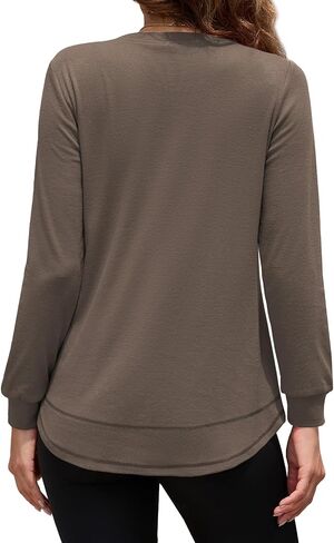 Sweatshirt for Women Long Sleeve Tunic Loose Fit Crewneck Tops Fall Casual Blouse Y2K 2024 Basic Tee in Saudi Arabia
