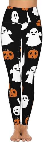 QIVICIMA Womens High Waist Workout Leggings Halloween Christmas Gym Plaid Printed Tummy Control Yoga Pants with Pockets in Kuwait