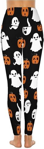QIVICIMA Womens High Waist Workout Leggings Halloween Christmas Gym Plaid Printed Tummy Control Yoga Pants with Pockets in Kuwait