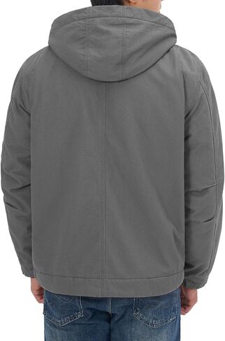 HISEA Men's Duck Sherpa-Lined Jacket Relaxed Fit Mens Winter Insulated Canvas Hooded Work Utility Jacket with Pockets in Saudi Arabia