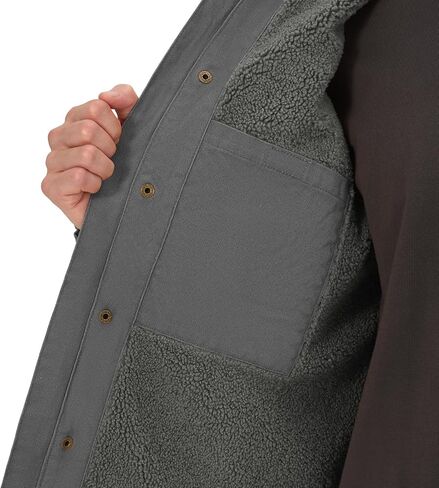 HISEA Men's Duck Sherpa-Lined Jacket Relaxed Fit Mens Winter Insulated Canvas Hooded Work Utility Jacket with Pockets in Saudi Arabia