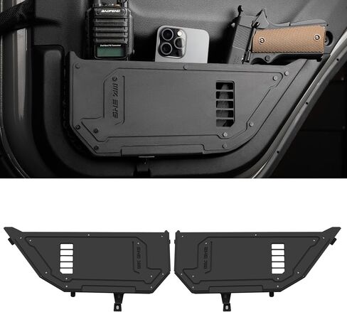 Metal Rear Door Pocket Storage Box Compatible with 2018-2023 Jeep Wrangler JL 4XE JLU Rubicon Sport Sahara Gladiator JT, Door Side Insert Organizer Box Replaces The Weak Saggy Net -2PCS in Kuwait