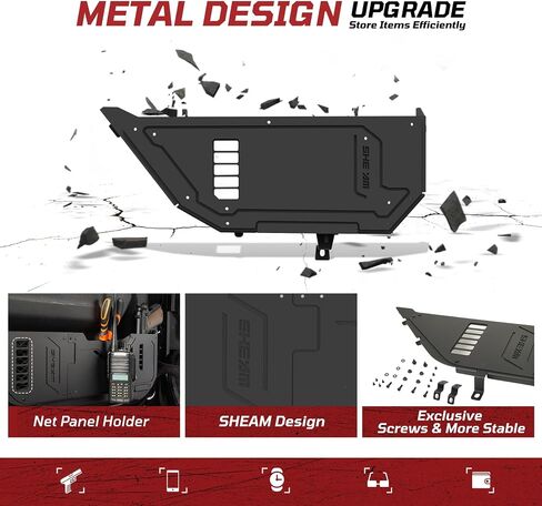 Metal Rear Door Pocket Storage Box Compatible with 2018-2023 Jeep Wrangler JL 4XE JLU Rubicon Sport Sahara Gladiator JT, Door Side Insert Organizer Box Replaces The Weak Saggy Net -2PCS in Kuwait