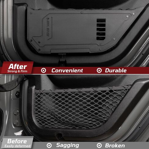 Metal Rear Door Pocket Storage Box Compatible with 2018-2023 Jeep Wrangler JL 4XE JLU Rubicon Sport Sahara Gladiator JT, Door Side Insert Organizer Box Replaces The Weak Saggy Net -2PCS in Kuwait