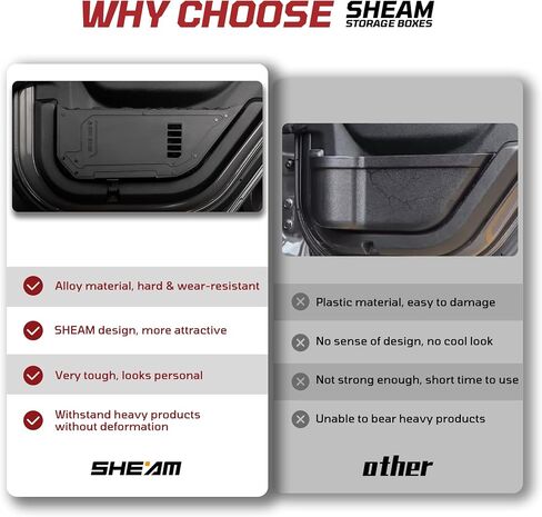 Metal Rear Door Pocket Storage Box Compatible with 2018-2023 Jeep Wrangler JL 4XE JLU Rubicon Sport Sahara Gladiator JT, Door Side Insert Organizer Box Replaces The Weak Saggy Net -2PCS in Kuwait