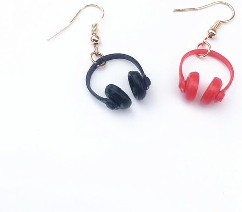 2 Pairs Fun Headset Earrings for Women, Cute Headphone Mic Drop Dangle Earrings, Earbuds Statement Earrings, Earphone Drop Earrings, Gifts for Women Girls in Saudi Arabia