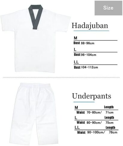 GRACEART Men's Japanese Kimono Underwear 1 Set (Hadajuban Shirt with Collar/Steteko Pants) in Saudi Arabia