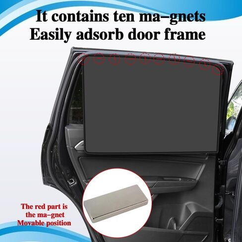 Car Side Window Sun Shade, Magnetic Window Sunshades Privacy Curtains, Strong-Light Blocking&UV Protection Car Window Covers, Universal Car Accessories for Car Camping, Sleeping (Black) in Saudi Arabia