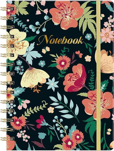Spiral Notebook – Spiral Journal for Women with Premium Thick Paper, 6" x 8.3", Hardcover Ruled Journal/Notebook with Back Pocket + Banded - Floral in Kuwait