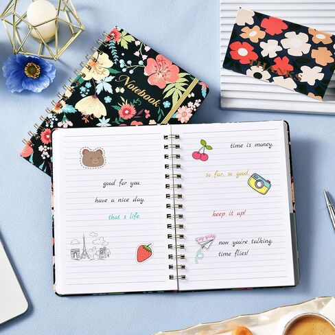 Spiral Notebook – Spiral Journal for Women with Premium Thick Paper, 6" x 8.3", Hardcover Ruled Journal/Notebook with Back Pocket + Banded - Floral in Kuwait