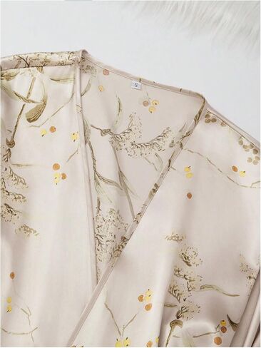 GORGLITTER Women's 5 Piece Floral Print Satin Pajama Set Nightgown Robe Cami Shorts Sleepwear with Storage Bag in Saudi Arabia