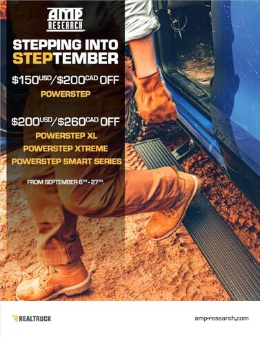 سلسلة AMP Research RealTruck PowerStep الذكية | يناسب 2020 - 2024 جيب جلاديتور JT | 86135-01أ | ألومنيوم مريح ومقاوم للصدأ، حامل متدفق حقيقي in Kuwait